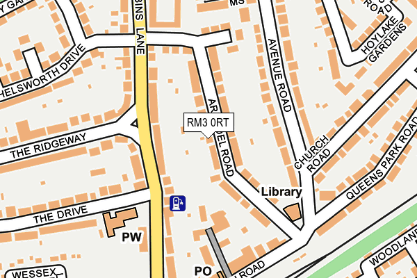 RM3 0RT map - OS OpenMap – Local (Ordnance Survey)