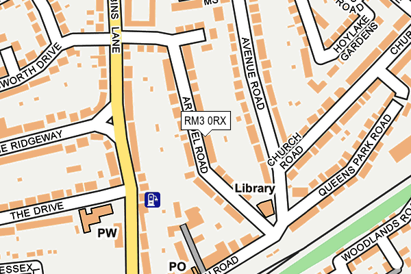 RM3 0RX map - OS OpenMap – Local (Ordnance Survey)