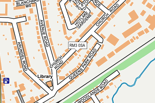 RM3 0SA map - OS OpenMap – Local (Ordnance Survey)