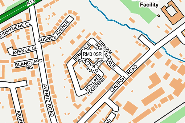 RM3 0SR map - OS OpenMap – Local (Ordnance Survey)