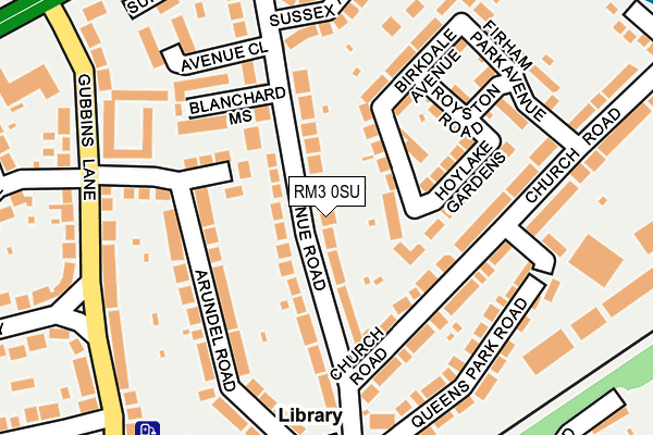 RM3 0SU map - OS OpenMap – Local (Ordnance Survey)