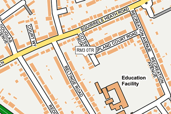 RM3 0TR map - OS OpenMap – Local (Ordnance Survey)