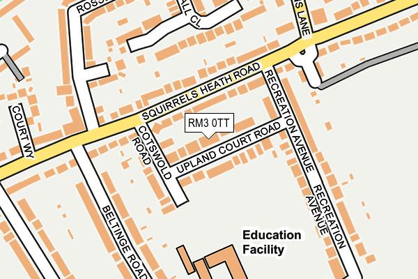 RM3 0TT map - OS OpenMap – Local (Ordnance Survey)