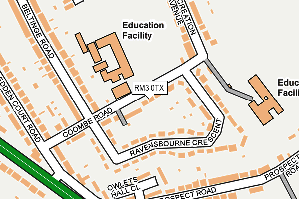 RM3 0TX map - OS OpenMap – Local (Ordnance Survey)
