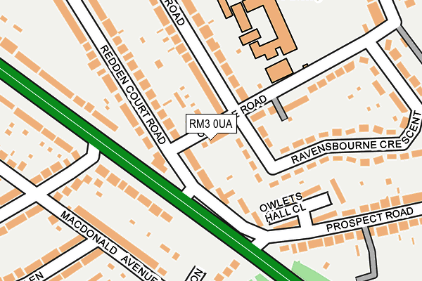 RM3 0UA map - OS OpenMap – Local (Ordnance Survey)