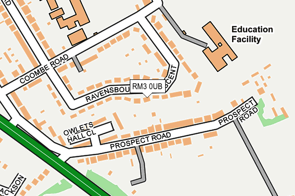 RM3 0UB map - OS OpenMap – Local (Ordnance Survey)