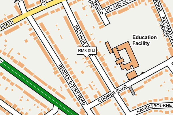 RM3 0UJ map - OS OpenMap – Local (Ordnance Survey)