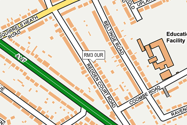 RM3 0UR map - OS OpenMap – Local (Ordnance Survey)