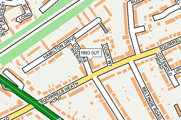 RM3 0UT map - OS OpenMap – Local (Ordnance Survey)