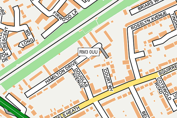 RM3 0UU map - OS OpenMap – Local (Ordnance Survey)