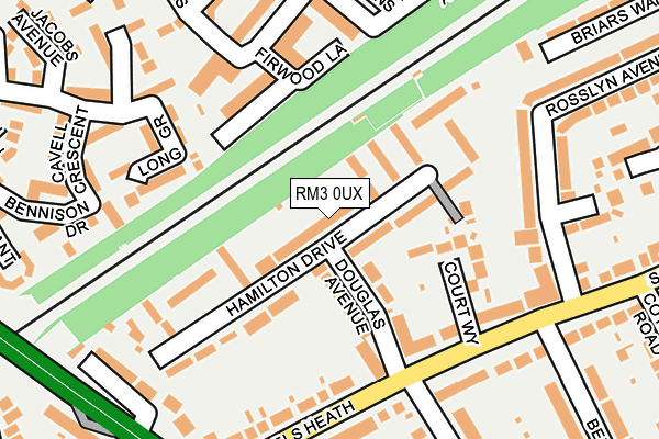 RM3 0UX map - OS OpenMap – Local (Ordnance Survey)