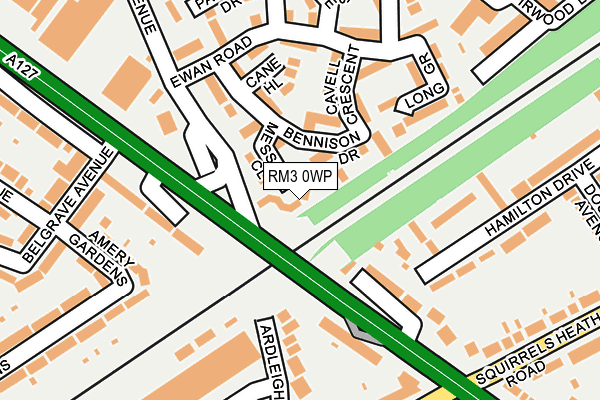 RM3 0WP map - OS OpenMap – Local (Ordnance Survey)