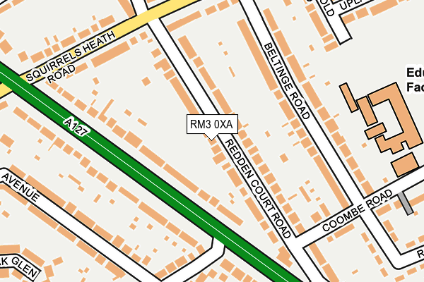 RM3 0XA map - OS OpenMap – Local (Ordnance Survey)