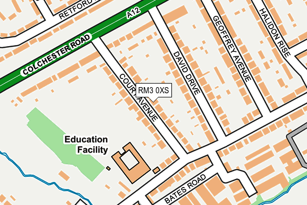 RM3 0XS map - OS OpenMap – Local (Ordnance Survey)