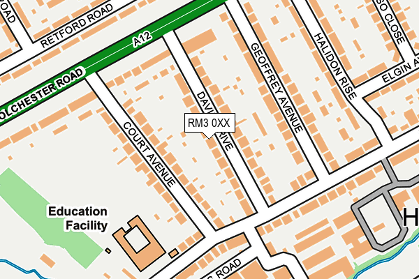 RM3 0XX map - OS OpenMap – Local (Ordnance Survey)