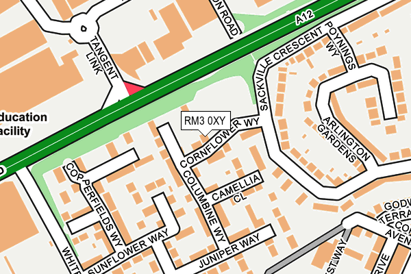 RM3 0XY map - OS OpenMap – Local (Ordnance Survey)