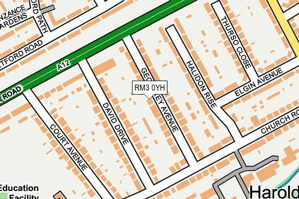 RM3 0YH map - OS OpenMap – Local (Ordnance Survey)