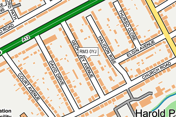 RM3 0YJ map - OS OpenMap – Local (Ordnance Survey)