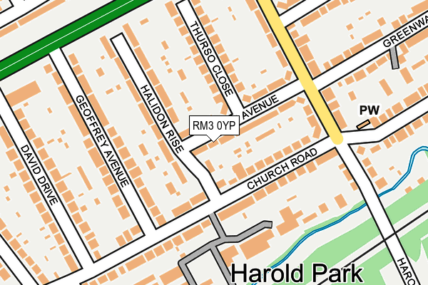 RM3 0YP map - OS OpenMap – Local (Ordnance Survey)