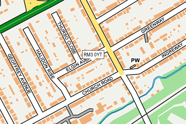 RM3 0YT map - OS OpenMap – Local (Ordnance Survey)