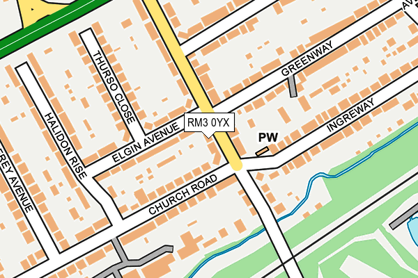 RM3 0YX map - OS OpenMap – Local (Ordnance Survey)