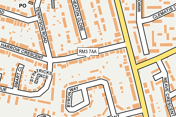 RM3 7AA map - OS OpenMap – Local (Ordnance Survey)