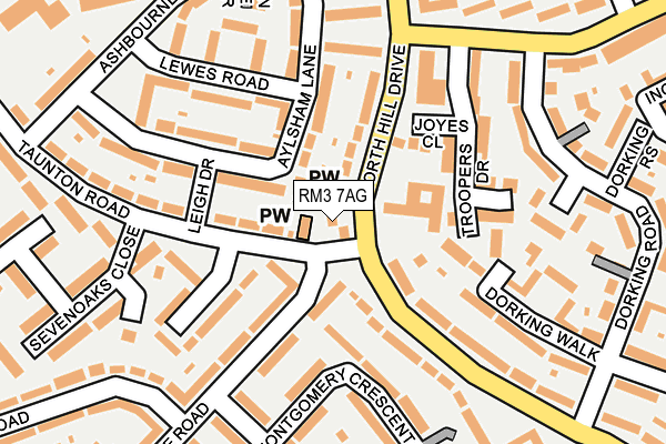 RM3 7AG map - OS OpenMap – Local (Ordnance Survey)