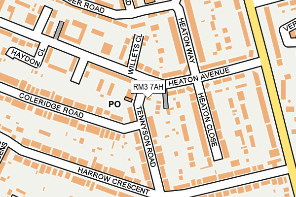 RM3 7AH map - OS OpenMap – Local (Ordnance Survey)