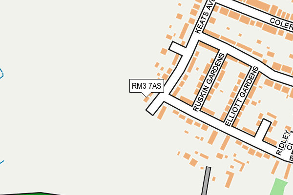 RM3 7AS map - OS OpenMap – Local (Ordnance Survey)