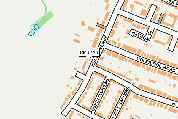 RM3 7AU map - OS OpenMap – Local (Ordnance Survey)