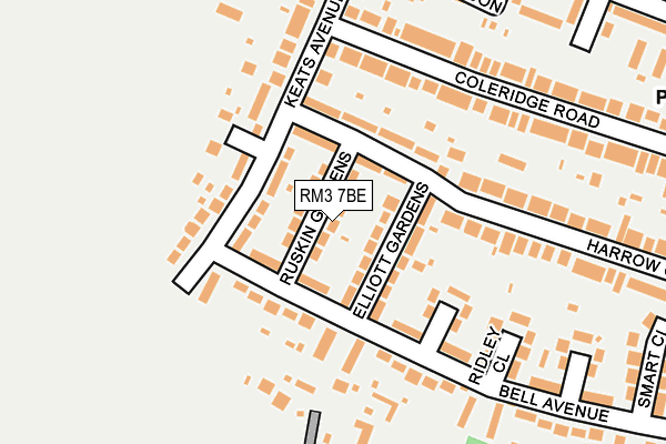 RM3 7BE map - OS OpenMap – Local (Ordnance Survey)