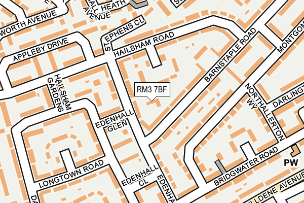 RM3 7BF map - OS OpenMap – Local (Ordnance Survey)