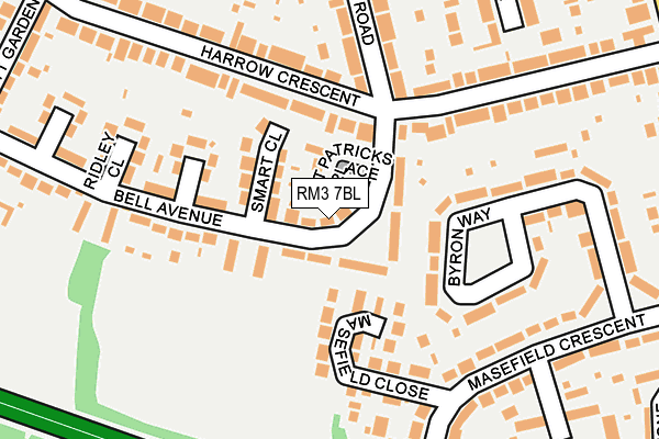 RM3 7BL map - OS OpenMap – Local (Ordnance Survey)
