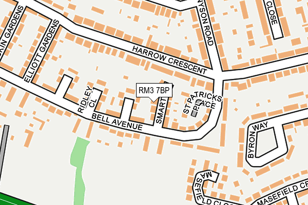 RM3 7BP map - OS OpenMap – Local (Ordnance Survey)