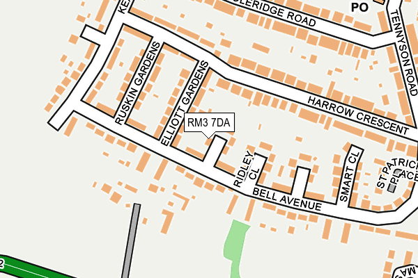 RM3 7DA map - OS OpenMap – Local (Ordnance Survey)
