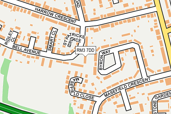 RM3 7DD map - OS OpenMap – Local (Ordnance Survey)