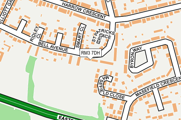 RM3 7DH map - OS OpenMap – Local (Ordnance Survey)