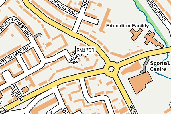 RM3 7DR map - OS OpenMap – Local (Ordnance Survey)