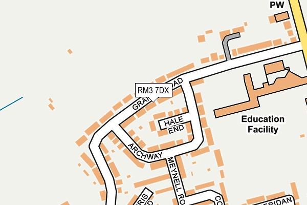RM3 7DX map - OS OpenMap – Local (Ordnance Survey)