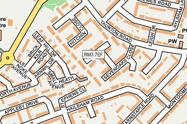 RM3 7EF map - OS OpenMap – Local (Ordnance Survey)