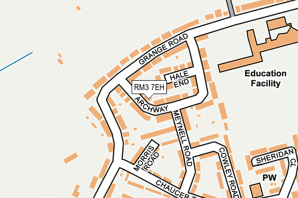 RM3 7EH map - OS OpenMap – Local (Ordnance Survey)