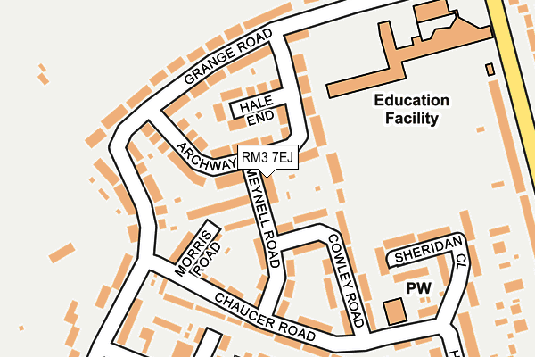 RM3 7EJ map - OS OpenMap – Local (Ordnance Survey)
