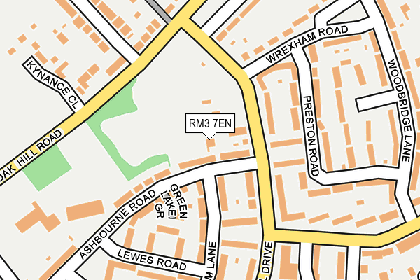 RM3 7EN map - OS OpenMap – Local (Ordnance Survey)