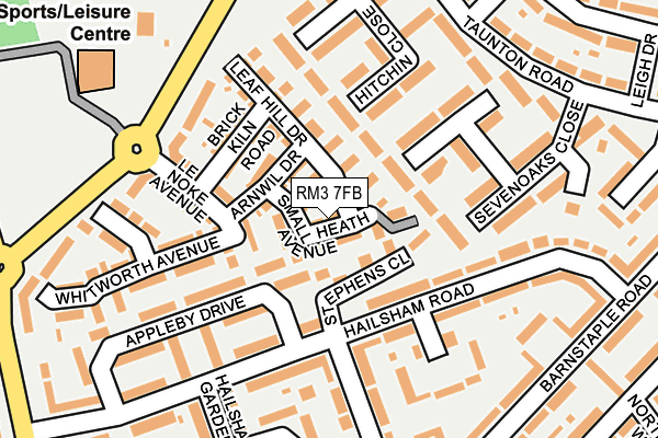 RM3 7FB map - OS OpenMap – Local (Ordnance Survey)