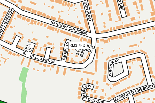 RM3 7FD map - OS OpenMap – Local (Ordnance Survey)