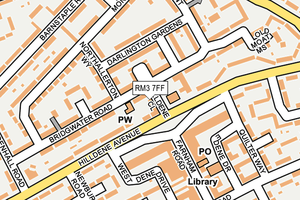 RM3 7FF map - OS OpenMap – Local (Ordnance Survey)