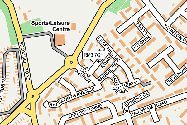 RM3 7GH map - OS OpenMap – Local (Ordnance Survey)