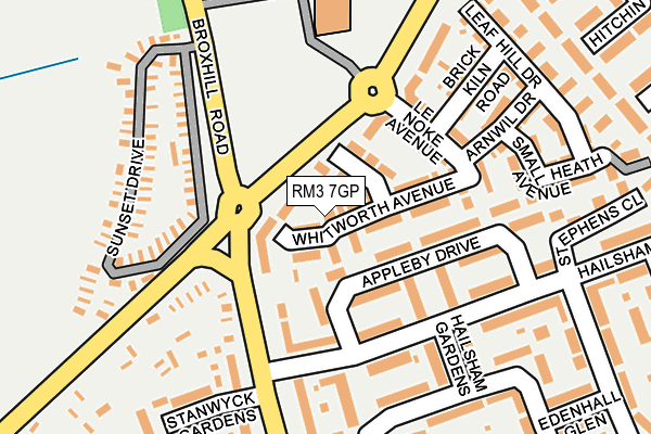 RM3 7GP map - OS OpenMap – Local (Ordnance Survey)