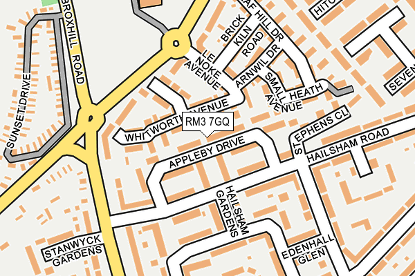RM3 7GQ map - OS OpenMap – Local (Ordnance Survey)