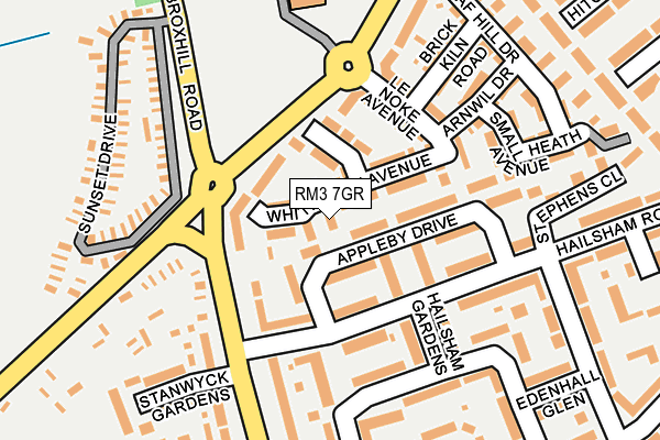 RM3 7GR map - OS OpenMap – Local (Ordnance Survey)